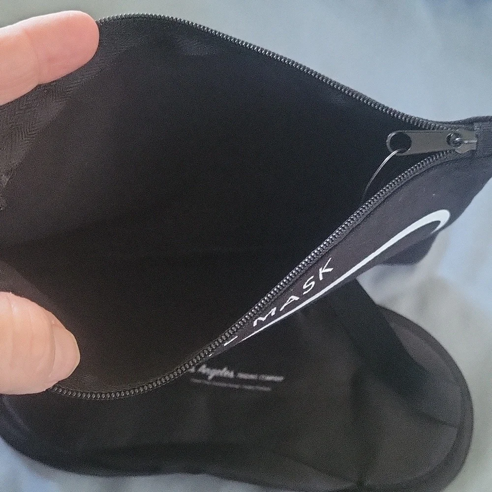 Cute eye mask with fun saying & matching zippered case.
